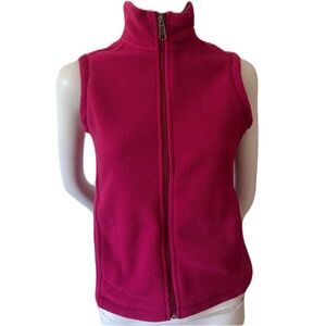 White Sierra Pink Fleece Zip-Up Vest